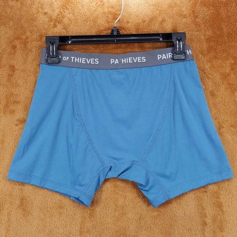 PAIR OF THIEVES Boxer Briefs Mens Small Blue Superfit Mesh Magic Stretch